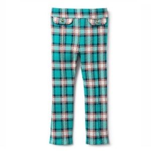 Janie and Jack Teal Plaid Ponte Pants•NWT